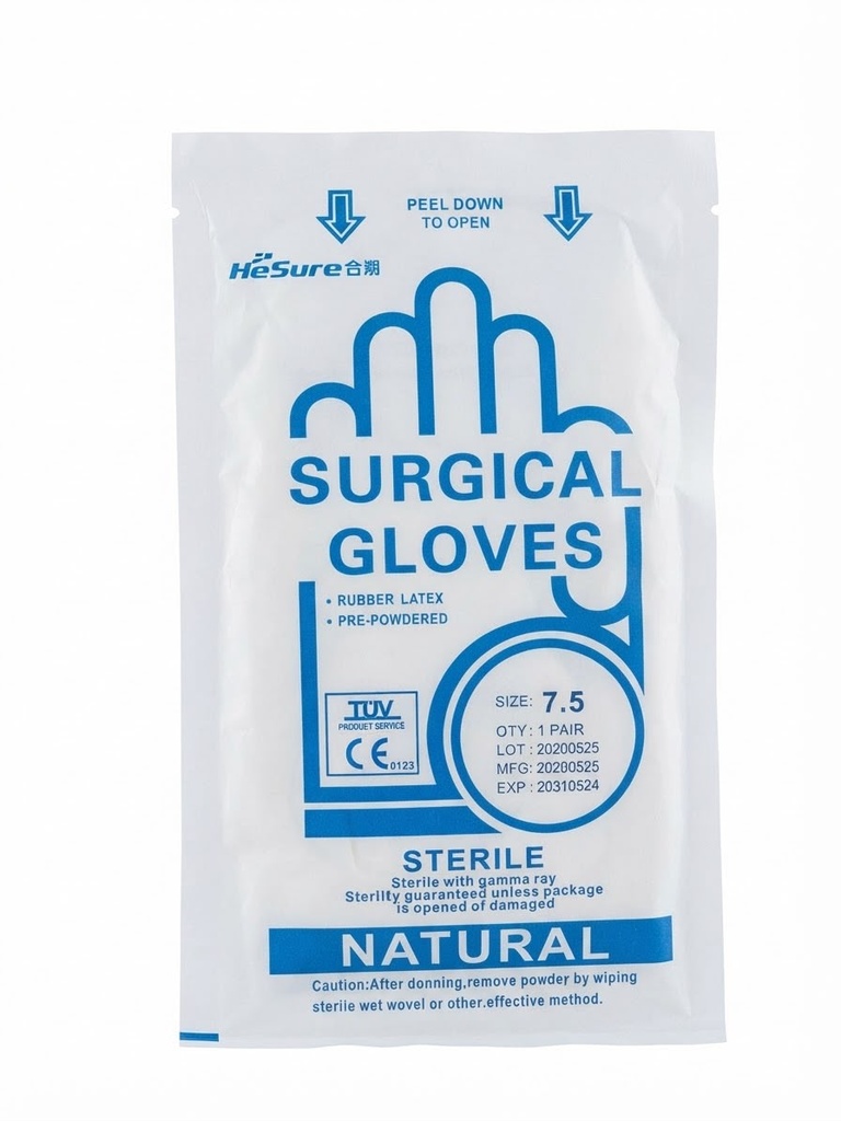 GUANTES QUIRURGICOS 7.5 1 PAR HESURE
