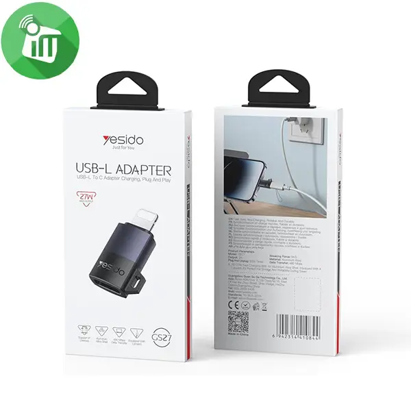 ADAPTADOR DE DATOS Y CARGA  Lightning - USB-C Yesido GS28