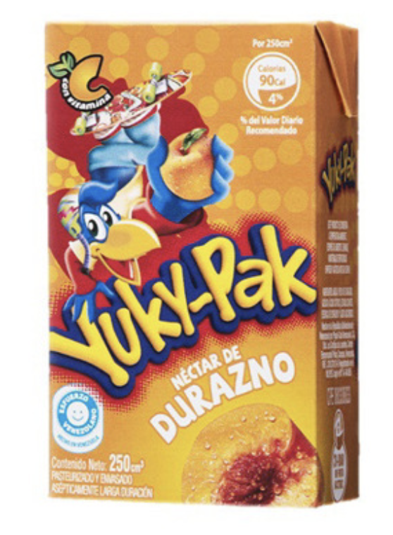 JUGO YUKY-PAK SABOR DURAZNO 250 ML