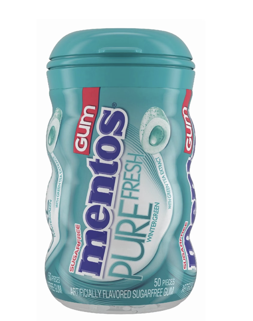 MENTOS GUM PURE FRESH WINTERGREEN 50 PIECES