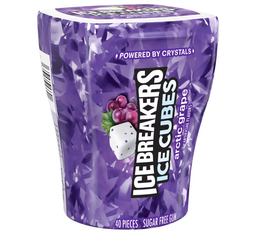 CHICLE ICE BREAKERS ICE CUBE ARTIC GRAPE 40 CT