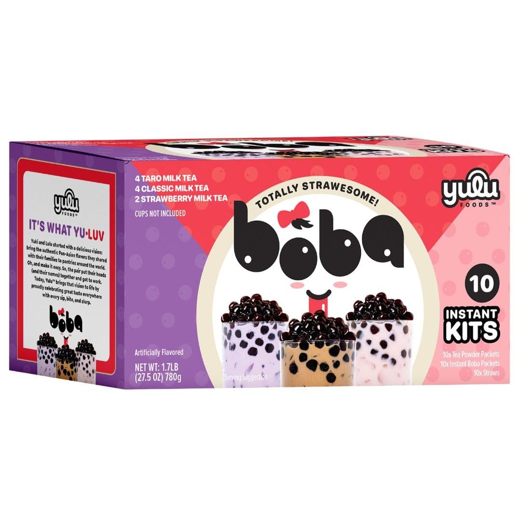 BOBA - KIT 10 PORCIONES DE TE CON PERLAS DE TAPIOCA YULU FOODS