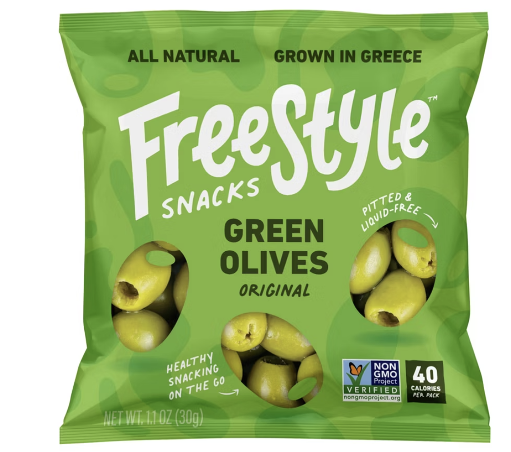 FREESTYLE SNACKS GREEN OLIVES ORIGINAL 30 GR