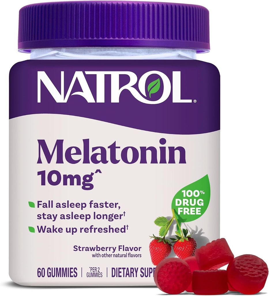 MELATONIN 10 MG 60 GUMMIES STRAWBERRY NATROL