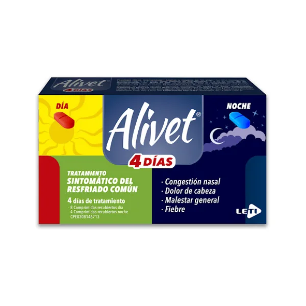 ALIVET TRATAMIENTO 4 DIAS 8 COMP DIA + 4 COMP NOCHE LETI