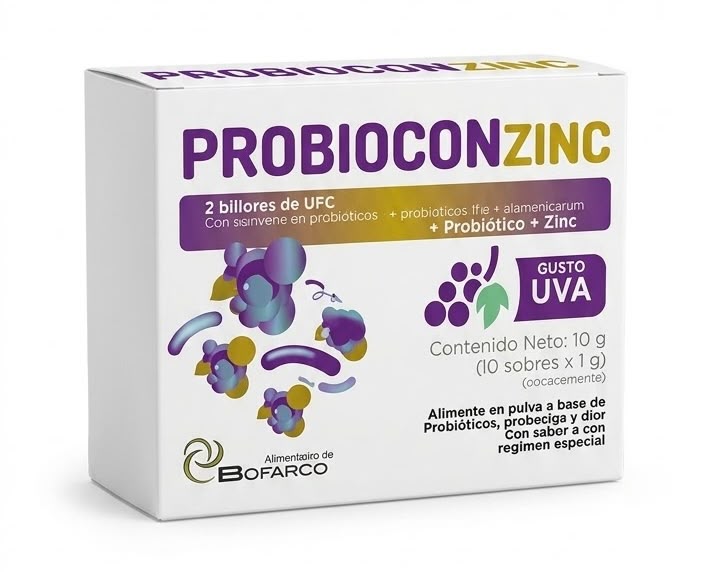 PROBIOCONZINC PROBIOTICO + ZINC 10 G X 10 SOBRES SABOR UVA