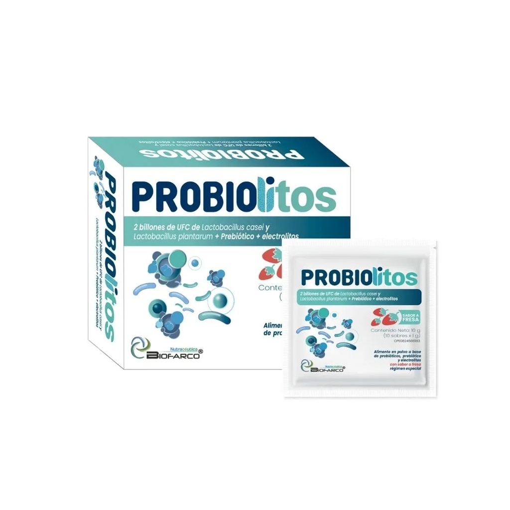 PROBIOLITOS PROBIOTICO 10 G X 10 SOBRES SABOR FRESA