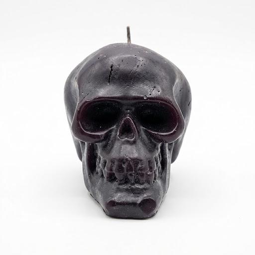 VELA MORADA CALAVERA HALLOWEEN