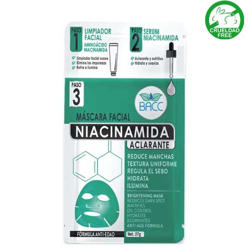 BACC MASCARA FACIAL NIACINAMIDA 3 PASOS