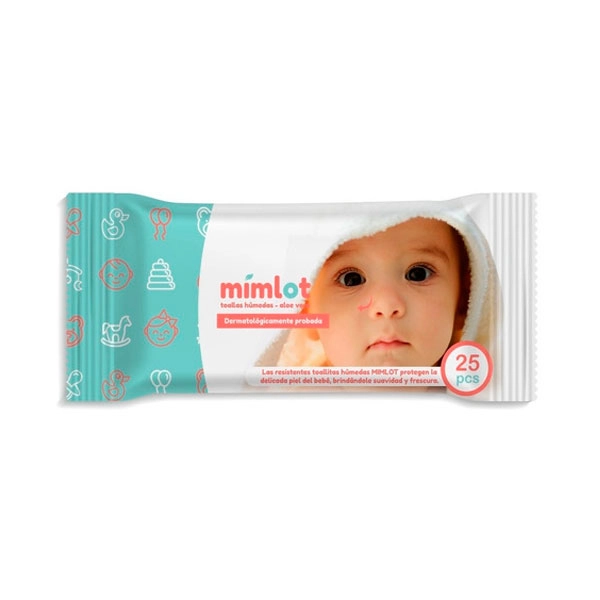 TOALLAS HUMEDAS MIMLOT ALOE VERA X25