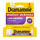 DRAMAMINE MOTION SICKNES LESS DROWSY RASPBERRY X 8 TABLETS