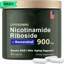 LIPOSOMAL NAD + NICOTINAMIDE RIBOSIDE + RESVERATROL 900MG X 80 CAPS DIETARY SUPPLEMENT