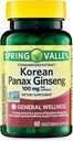 KOREAN PANAX GINSENG 100 MG 60 TABLETS SPRING VALLEY