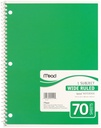 NOTEBOOK GREEN 70 SHEETS MEAD