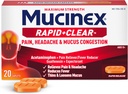 MUCINEX RAPID + CLEAR MAXIMUM STRENGTH 20 CAP