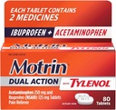 MOTRIN DUAL ACTION TYLENOL 250MG/125MG X 80 TABLETS